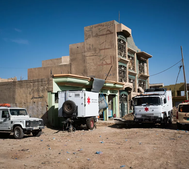 CADUS Mobile Hospital in Mosul, 2017 Photo: Ruben Neugebauer CADUS Mobile Hospital in Mosul, 2017