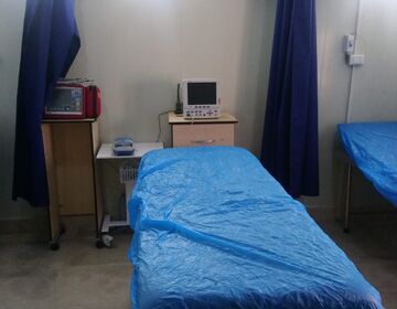 A patient treatment place at al-Hol field hospital.